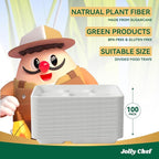 JOLLY CHEF Compostable 𝟱 Compartment Paper Plates 𝟭𝟭 * 𝟴 𝗶𝗻𝗰𝗵 [𝟭𝟬𝟬 𝗣𝗮𝗰𝗸] Heavy Duty White Divided Disposable Plate Eco-Friendly Biodegradable Containers Food Tray for Party Lunch Buffet