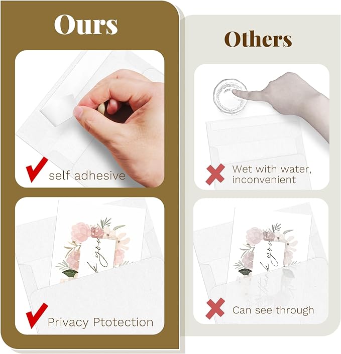 Goefun White Blank Cards (Unfolded) and Envelopes 4 x 6 Flat Postcards and A6 Envelopes Self Seal 100 Pack for Wedding, Invitations, DIY Greeting Cards & All Occasion