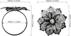 KPOSIYA Flower Napkin Rings Holder Metal Black Napkin Rings Set of 12 for Wedding Party Holiday Banquet Christmas Dinner Delicate Serviette Buckles Decor Favor (12, Black)