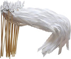 Kingsnow 50 Pack White Lace Ribbon Wands Wedding Streamers with Silver Bells, Silk Fairy Stick Wish Wands for Wedding Send off Party Activities Holiday Celebration