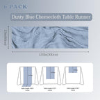 6 Pack Dusty Blue Cheesecloth Table Runner 23x120 inch Rustic Boho Gauze Table Runner 10 FT Long Sheer Cheese Cloth Fabric Table Runners for Romantic Wedding Bridal Shower Birthday Party Decor