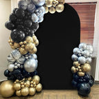 Black Arch Backdrop Cover 2.2ft x 5ft Fitted Spandex Arch Cover Balloon Arch Backdrop Fabric for Wedding Party Stage Decoations