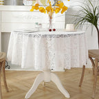 Jeloris Round Lace Tablecloth with Elegant Scalloped Bottom for Any Special Event Such as Wedding, Birthday Party, Baby Shower, Anniversary (78 inch, Style 7)