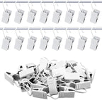 JANYUN 120 Pack White Clip Hook Set Curtain Clips for Curtain Picture Home Decoration Art Craft Dispaly Hang Light Clip (White)