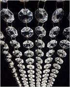 WAZHRMGHG 99FT Clear Acrylic Crystal Garland Strands Hanging Chandelier Bead Chain Ornament String Decorations for Manzanita Centerpiece Christmas Tree Wedding Party Celebration (99FT(30M))