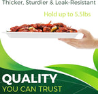 50Pack 14" Heavy Duty Disposable Rectangle Food Trays, Compostable Extra Large Paper Platter Plates Serving Crawfish, Lobster, Crab for Party, BBQ, Crawfish Boil Accessories