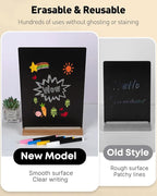 Uniclife A4 Tabletop Chalkboard Sign with Stand & Chalk Markers, 8.3 x 11.7 Inch, Double-Sided Wooden Chalk Board Sign for Tables, Large Reusable Message Board, Menu Board for Bar Restaurant Wedding