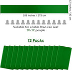 Aneco Satin 12 Pack Table Runner 12 x 108 Inch Emerald Long Wedding Satin Silk Table Runner for Wedding Banquet Graduations Birthday Party Decoration