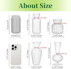 Mini Glass Vases for Centerpieces - Hewory Small Clear Bud Vase in Bulk, Cute Flower Vases Set for Wedding, Home Decoration, Table Decor (Clear, 16)