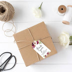 Andaz Press 100-Pack Thank You for Celebrating with Us Favor Tags Fall Burgundy Marsala Cardstock Gift Tags with Bakers Twine for Wedding Baby Shower Bridal Shower Party Favors 2 x 3.75-Inches