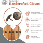 10 Pack 1.25" Round Head Iron Clavos Decorative Nails – Unfinished – Handmade Rustic Round Fasteners for Farmhouse Shutters, Faux Wood Beams, Barn Doors, Shutters, Gates – Ornamental Wood Accent