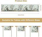 Peacock Table Runner,Retro Chinese Peonies Flowers Peacock Table Runner for Home Kitchen Dining Party Indoor Outdoor Decoration 13x36 Inch