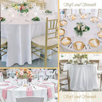 6 Pack 120 Inch White Round Tablecloth - Premium Silky Satin Tablecloth Overlay Smooth Fabric Table Cover Linens, Table Decoration for Wedding Party Banquet Events Restaurant Kitchen Dining
