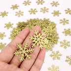 200PC Snowflake Party Decorations Gold Glitter Christmas Confetti Paper Snowflakes Table Confetti For Winter Holiday Birthday Baby Shower Party Decor