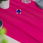 MDS Halloween Chiffon Table Runner - 12 Pack, 29 x 170 Inches, 14ft Each - Sheer Spooky Table Runners for Haunted House Parties, Trick-or-Treat Tables, Witchy Décor, Wedding & Events - Hot Pink