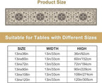 Boho Vintage Elegant Table Runner Farmhouse for Home Farmhouse Kitchen Table Dining Coffee Room Garden Party Wedding Decor 13x120in