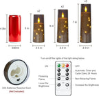 Raycare Flameless Candle with Remote Timer, 7 Flickering Acrylic Battery Operated LED Pillar Candles with Embedded Star String for Halloween, Home Decor, and as a Gift(Grey)