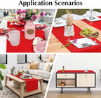 2 Pack Red Long Table Runner 12 x 108 Inch Solid Color Farmhouse Runners Coffee Table Dresser for Daily Party Home Decoration