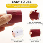 Polymer Material Reusable Napkin Band, Glue-Free Tear-Proof Water Resistant Oil-Proof Napkin Bands Set of 200(Front Burgundy Color and Back White), 6 Adjustable Sizes Napkin Rings