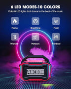 Speakers Bluetooth Wireless: 80W(Peak) Loud Speaker with Bass, 20H Playtime, IPX6 Waterproof, Large Jobsite Speakers for Work, Outdoor, Workshop, Garage, Portable Speaker with TWS (Red)