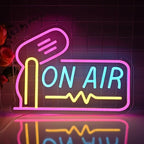 Planzo On Air Neon Sign for Live Studio Broadcasting Room Radio Station Bedroom Wall Decor LED Recording Neon Light Sign for Music Studio Boys Girls Game Room Man Cave Bar Club Office USB Powered 15.75’’