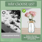 12PCS Transparent Glass Flower Vases for Centerpieces Boho Cylinder Bud Vases in Bulk Mason Jars for Weddings, Parties & Vintage Home Decor(Transparent 12)