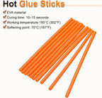 HARFINGTON 10pcs Hot Glue Sticks 0.28" Dia x 11.81" Long EVA Mini Hot Melt Adhesive Glue Stick for Hot Melt Gun Wood Plastic Glass Flowers Fabrics Foam, Orange