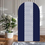 Navy Blue Arch Cover 7.2ft Lace Arched Backdrop Cover Dark Blue Chiara Arch Frame Back Drop Cover Spandex Wedding Arch Stand Fabric Navy Rustic Vintage Party Baby Shower Birthday Decorations