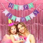 4 Pack Pink Foil Fringe Curtain Backdrop, 3.28Ft x 8.2Ft Metallic Tinsel Foil Fringe Streamer Curtains for Photo Booth Props, Birthday, Wedding, Valentine's Day Decoration Party Supplies