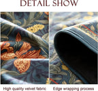 patdrea Designer Casual Wild Floral Velvet Table Runner 87 Inch Long, Dark Blue Occult Bouquets Pattern Table Mat, Decoration for Kitchen Dining Coffee Table Cabinet Banquet Thanksgiving,12"*87"