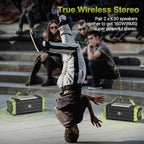 Portable Bluetooth Speaker 120W Peak 80W Wireless Speakers, TWS Pairing, Deep Bass, Hi-Fi Loud Speaker, IPX6 Waterproof, DSP Sound Boombox for Outdoor, Camping, Party, Beach