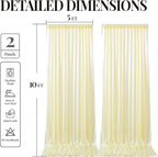 10x10 ft Champagne Glitter Backdrop Curtain for Parties, Wrinkle Free Glitter Photo Backdrop Drapes 2 Panels 5x10FT Shimmer Back Drop Cloth for Wedding Birthday Stage Photography Background Decor
