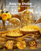 btfarm 100 Pack Fairy Lights Battery Operated, 7FT 20 LED Mini String Lights Waterproof Silver Wire for Mason Jars Centerpiece Table Crafts Bedroom Christmas Decoration, Warm White