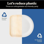 Luxe Designs Palm Leaf Plates - Eco-Friendly Alternative to Bamboo & Plastic - Heavy-Duty Compostable & Biodegradable Party Plates - Microwave & Oven Safe Dinnerware - 50 10"x25 & 8"x25 with Utensils