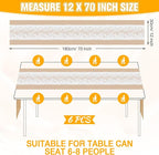 Xinnun 6 Pack Burlap Table Runner with LED String Lights, Modern Rustic Lace Natural Vintage Boho Jute Wedding Table Decor for Farmhouse Thanksgiving Christmas(Christmas Trim,12x70 Inches)