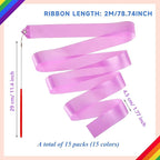 Yilloog Ribbon Dancing Wands Party Favors, 78.7 Inch Gymnastics Ribbon Streamers Rainbow Artistic Ribbon Dancer Twirling Wands, Rainbow Birthday Decorations, Girls Party Games