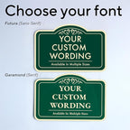 Custom Decorative Outdoor Metal Sign - Personalized Aluminum Driveway Sign, Waterproof, Made in USA - Design 1 Forest Green 12x8 In
