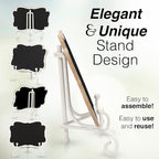 Mini Chalkboard Signs for Food Labels for Party Buffet, Small Place Cards or Name Tags with Iron Stand for Chafing Dish, Mimosa Bar Supplies, Wedding Chalk Board Sign with 2 Pens, 10 Pack White