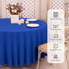6 Pack Round Tablecloths - 90 Inch, Royal Blue Polyester Table Cover for Round Table, Stain and Wrinkle Resistant Washable Fabric Table Cloth, Polyester Tablecloth for Wedding Banquet Parties