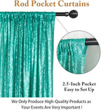ShinyBeauty Sequin Backdrop Curtains 4 Panels Teal 2FTx8FT Sequin Fabric Photo Backdrop Curtains Teal Glitter Curtains for Party Baby Shower Backdrop Backgrounds