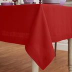 Solino Home Linen Red Tablecloth 60 x 132 Inch - 100% Pure Linen Rectangular Tablecloth - Machine Washable Table Cloth for Christmas, Fall, Autumn - Fete