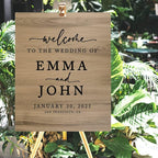 Andaz Press Large Wooden Welcome Sign for Wedding Rustic Welcome Sign 16" x 20" Custom Names Date & Location Fall Wedding Signage English Oak MDF Wood Finish Wedding Reception Indoor Outdoor Signs