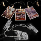 Twinkle Star 10ft 20 Photo Clip String Lights, Fairy Lights Battery Operated with Clips for Hanging Pictures Cards, Bedroom Wall Decor Party Wedding Home Halloween Christmas Decorations, Warm White