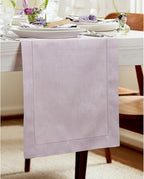 Solino Home Linen Lilac Table Runner 108 Inches Long - 100% Pure Linen 14 x 108 Inch Table Runner for Fall, Autumn, Thanksgiving, Christmas - Classic Hemstitch