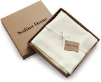 Solino Home Linen Ivory Tablecloth 60 x 102 Inch - 100% Pure Linen Rectangular Tablecloth - Machine Washable Table Cloth for Fall, Autumn, Thanksgiving, Christmas, Holiday - Fete