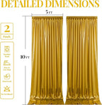 10x10 ft Dark Gold Glitter Backdrop Curtain for Parties, Wrinkle Free Glitter Photo Backdrop Drapes 2 Panels 5x10FT Shimmer Back Drop Cloth for Wedding Birthday Christmas Photography Background Decor
