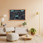 Magnetic Chalkboard Large Chalkboard for Wall Rustic Wood Framed Decorative Blackboard for Kids Hanging Blackboard for Home, Office, Restaurant 16" x 24"