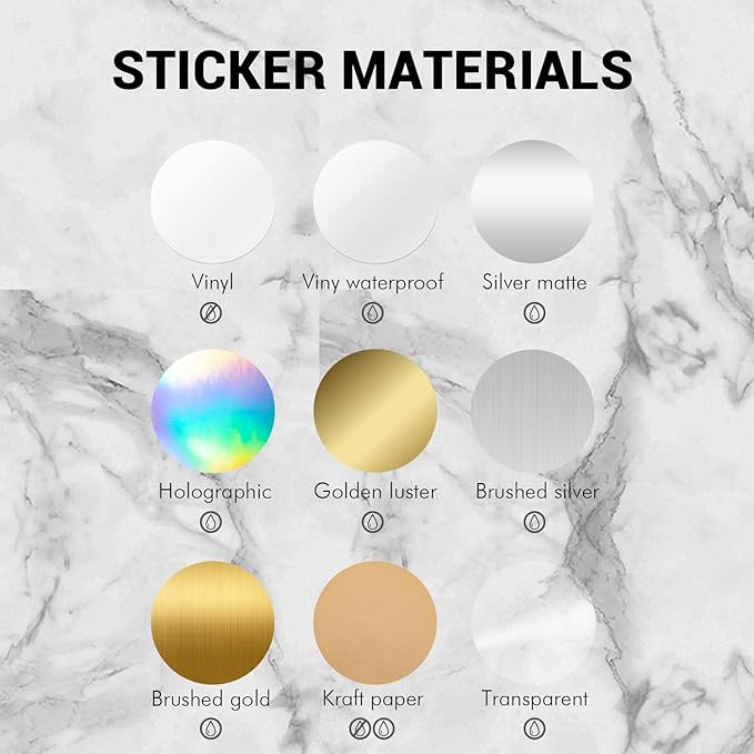 Custom Logo Stickers for Business, Personalised Logo Labels - Any Shape, Waterproof, Glossy (Silver Matte)