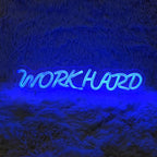 Work Hard Neon Signs for Wall Decor, Neon Light Sign LED Signs for Wall Light Signs Wall Decor for Office Man Cave Beer Bar Pub Restaurant Birthday Party, 15.3" x 3.4"