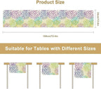 Purple Flowers Table Runner, Chrysanthemum Dahlia Vintage Modern Colorful Spring Summer Elegant Table Runner for Party Kitchen Dining Living Room Laundry Room Decor, 13x120 Inch